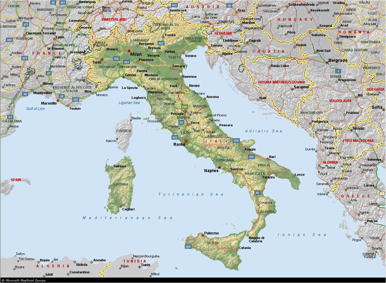 Harta Italia Orase