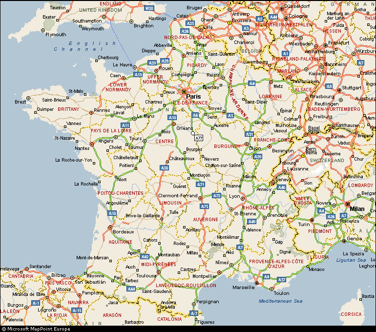 Cartina Stradale Della Francia